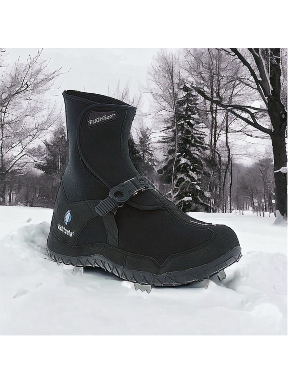 NEW Kahtoola Black Neoprene & Steel Cleat FLIGHT Boots Size XXS (Women's 5-6.5)